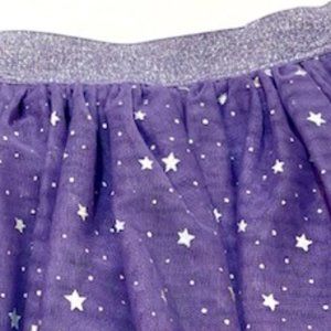 Girls Ruffle Layered Purple w/Silver Star Skirt